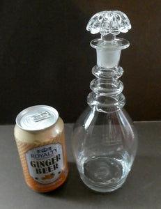 ANTIQUE GEORGIAN (1830s) Hand-Blown Hooped Neck Decanter with Original Stopper