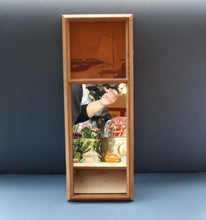 Load image into Gallery viewer, Stylish Antique Mirror with Marquetry Panel Above.  Quality British-Made ROWLEY Productions

