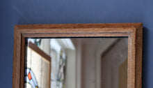Load image into Gallery viewer, Stylish Antique Mirror with Marquetry Panel Above.  Quality British-Made ROWLEY Productions
