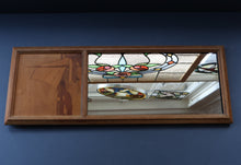 Load image into Gallery viewer, Stylish Antique Mirror with Marquetry Panel Above.  Quality British-Made ROWLEY Productions
