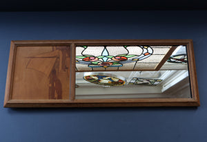 Stylish Antique Mirror with Marquetry Panel Above.  Quality British-Made ROWLEY Productions