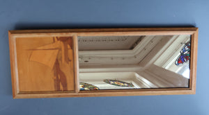 Stylish Antique Mirror with Marquetry Panel Above.  Quality British-Made ROWLEY Productions