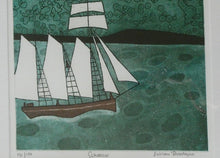 Load image into Gallery viewer, Julian Trevelyan ORIGINAL Etching &amp; Soft Ground Aquatint. SCHOONER. Pencil Signed
