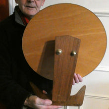 Load image into Gallery viewer, LARGE Rare 1960s Vintage G-Plan Style Desktop Teak Swivel Vanity Mirror
