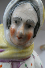 Load image into Gallery viewer, Antique Victorian Pottery Figurine of Two Scottish Newhaven Fishwives; c 1860

