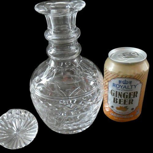STUART CRYSTAL Wine or Port Round Decanter with IMPERIAL CUT. Etched signature