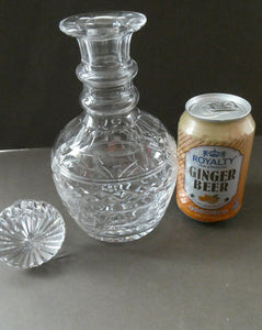 STUART CRYSTAL Wine or Port Round Decanter with IMPERIAL CUT. Etched signature