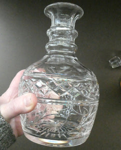 STUART CRYSTAL Wine or Port Round Decanter with IMPERIAL CUT. Etched signature