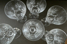 Load image into Gallery viewer, Edinburgh Crystal White Wine Glasses. STAR OF EDINBURGH Pattern. Set of Six. 6 inches
