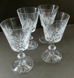 Edinburgh Crystal White Wine Glasses. STAR OF EDINBURGH Pattern. Set of Six. 6 inches