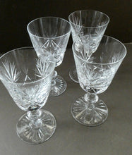 Load image into Gallery viewer, Edinburgh Crystal White Wine Glasses. STAR OF EDINBURGH Pattern. Set of Six. 6 inches
