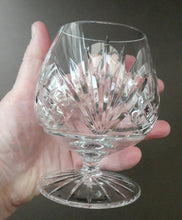 Load image into Gallery viewer, Set of SIX Matching Cut Crystal Brandy Glasses. Height 4 1/4 inches
