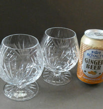 Load image into Gallery viewer, Set of SIX Matching Cut Crystal Brandy Glasses. Height 4 1/4 inches
