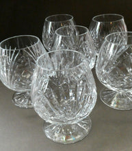 Load image into Gallery viewer, Set of SIX Matching Cut Crystal Brandy Glasses. Height 4 1/4 inches
