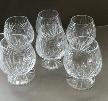 Load image into Gallery viewer, Set of SIX Matching Cut Crystal Brandy Glasses. Height 4 1/4 inches
