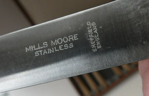 1960s Cutlery Set by MILLS MOORE, England. Set of Six Steak Knives and Forks. Original Box
