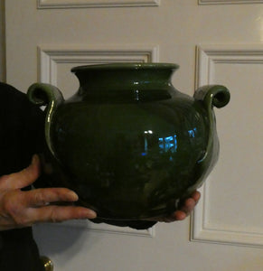 1890s MASSIVE Arts & Crafts Green Glazed Pot or Jardiniere. Made by AULT Pottery for LIBERTY