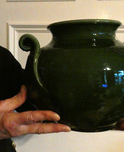 Load image into Gallery viewer, 1890s MASSIVE Arts &amp; Crafts Green Glazed Pot or Jardiniere. Made by AULT Pottery for LIBERTY
