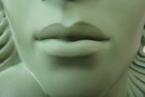 Vintage Art Deco 1930s Wall Mask by G. Leonardi. Hollywood Glamour. Original Green Patina