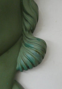 Vintage Art Deco 1930s Wall Mask by G. Leonardi. Hollywood Glamour. Original Green Patina