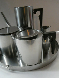 Vintage 1960s Arne Jacobsen CYLINDA Coffee and Tea Service with Tray 