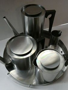 Vintage 1960s Arne Jacobsen CYLINDA Coffee and Tea Service with Tray 