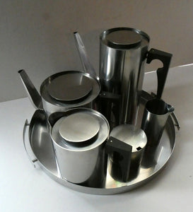 Vintage 1960s Arne Jacobsen CYLINDA Coffee and Tea Service with Tray 