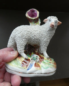 ANTIQUE Victorian 1880s Staffordshire Spill Vase. In the form of a Sheep 