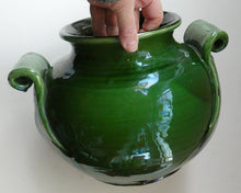 Load image into Gallery viewer, 1890s MASSIVE Arts &amp; Crafts Green Glazed Pot or Jardiniere. Made by AULT Pottery for LIBERTY
