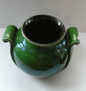 1890s MASSIVE Arts & Crafts Green Glazed Pot or Jardiniere. Made by AULT Pottery for LIBERTY