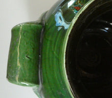 Load image into Gallery viewer, 1890s MASSIVE Arts &amp; Crafts Green Glazed Pot or Jardiniere. Made by AULT Pottery for LIBERTY
