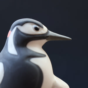 SCOTTISH POTTERY. Alasdair Dunn of Arran. Collectable 1970s Vintage Porcelain Models of Scottish a Woodpecker & a Long Tailed Tit