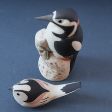 Load image into Gallery viewer, SCOTTISH POTTERY. Alasdair Dunn of Arran. Collectable 1970s Vintage Porcelain Models of Scottish a Woodpecker &amp; a Long Tailed Tit
