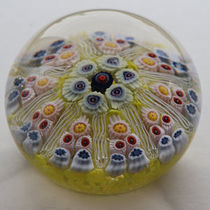 Gorgeous Pastel Colours. Scottish Strathearn Millefiori Canes and Latticino Nine Spoke Paperweight