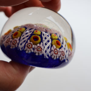 Scottish Glass. Strathearn / Vasart Millefiori Canes and Latticino Eight Spoke Paperweight