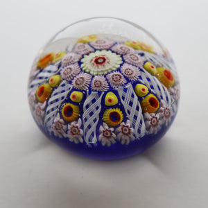 Scottish Glass. Strathearn / Vasart Millefiori Canes and Latticino Eight Spoke Paperweight