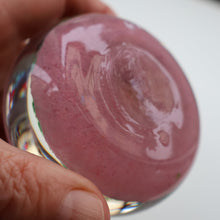Load image into Gallery viewer,  Vintage Scottish PERTHSHIRE Paperweight. Sugar Pink Ground, 10 Short Spokes &amp; Millefiori Canes
