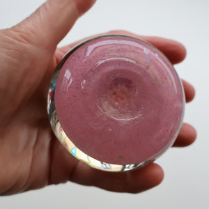 Vintage Scottish PERTHSHIRE Paperweight. Sugar Pink Ground, 10 Short Spokes & Millefiori Canes