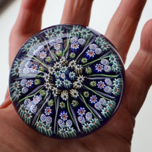 Load image into Gallery viewer, Vintage Scottish Strathearn Paperweight. 13 Half Spokes &amp; Millefiori Canes 
