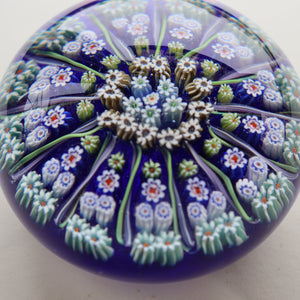 Vintage Scottish Strathearn Paperweight. 13 Half Spokes & Millefiori Canes 