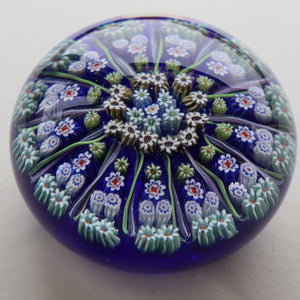 Vintage Scottish Strathearn Paperweight. 13 Half Spokes & Millefiori Canes 