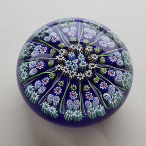 Vintage Scottish Strathearn Paperweight. 13 Half Spokes & Millefiori Canes 