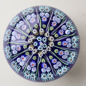 Vintage Scottish Strathearn Paperweight. 13 Half Spokes & Millefiori Canes 