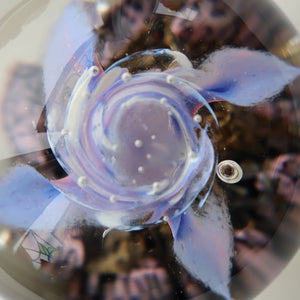 Early SELKIRK GLASS 1980s Scottish Paperweight.  MAGNUM Size with etched inscription and date on the base