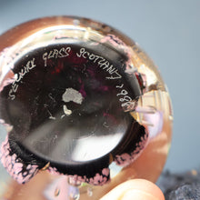 Load image into Gallery viewer, Early SELKIRK GLASS 1980s Scottish Paperweight.  MAGNUM Size with etched inscription and date on the base
