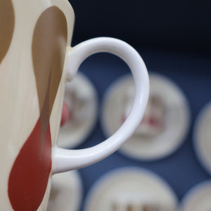 Set of Six 1960s Susie Cooper (Wedgwood). Rare DUMBELLS or Diablo Bone China Coffee Cans and Saucers. BOXED