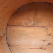 Load image into Gallery viewer, Antique 19th Century Scandinavian Bentwood Box with Prickwork/ Pokerwork Decoration. 16 inches diameter

