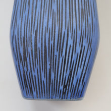 Load image into Gallery viewer, Vintage 1950s NORWEGIAN AWF (Arnold Wiigs Fabrikker) Angular Blue Pottery Vase with Abstract Decoration
