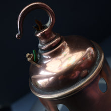 Load image into Gallery viewer, GENUINE Antique Glass HOLOPHANE Pendant Two Part Light Shade with Copper Fittings, Brass Ceiling Hook Fitment and Hanging Chain
