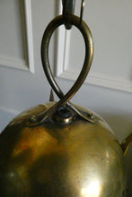 Load image into Gallery viewer, 1920s Antique Hanging Hall or Porch Lantern. Brass and Glass in the Gothic Style
